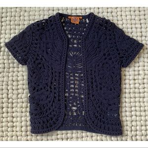 Tory Burch Crocheted Knit Cardigan Sz. Sm